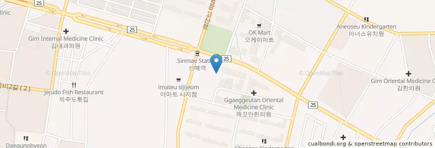Mapa de ubicacion de 성삼치과 en 대한민국, 대구, 수성구, 고산동, 고산동.