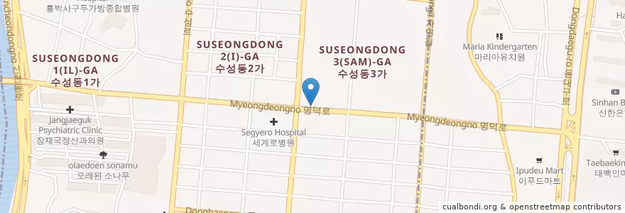Mapa de ubicacion de 김도훈치과 en Coreia Do Sul, Daegu, 수성구, 수성동.