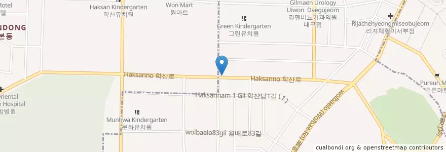 Mapa de ubicacion de 박현탁치과의원 en Zuid-Korea, Daegu, 달서구.