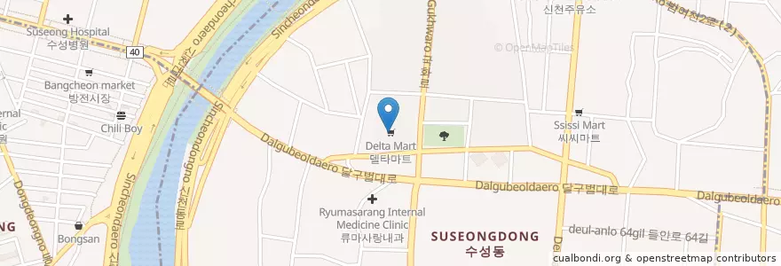 Mapa de ubicacion de 수옥치과의원 en Zuid-Korea, Daegu, 수성동.