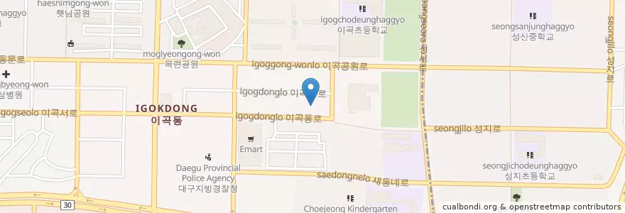 Mapa de ubicacion de 성서노치과의원 en Coreia Do Sul, Daegu, 달서구, 이곡동.