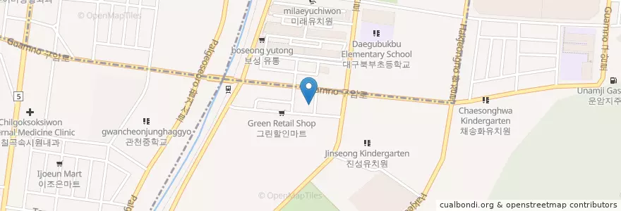 Mapa de ubicacion de Yeonhap Dental Clinic en South Korea, Daegu, Buk-Gu, Guam-Dong.