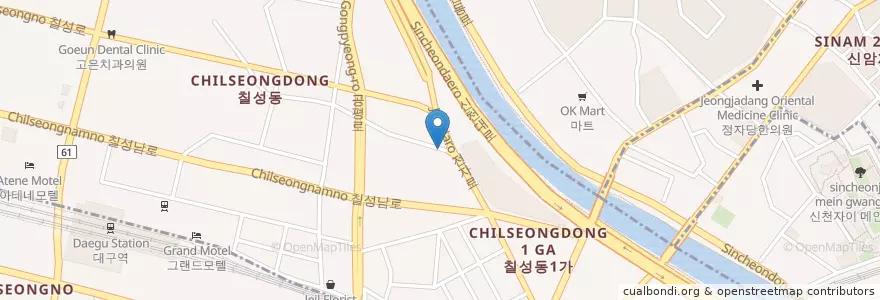 Mapa de ubicacion de 서춘교치과의원 en 대한민국, 대구, 북구, 칠성동.