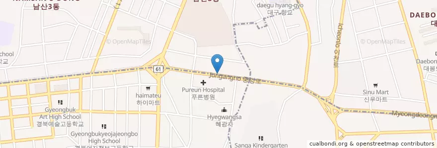 Mapa de ubicacion de Gongjeonguk Dental Clinic en South Korea, Daegu, Nam-Gu, Namsan-Dong.