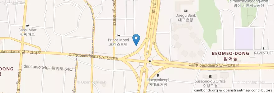 Mapa de ubicacion de 전준영치과의원 en كوريا الجنوبية, ديغو, 수성구, 범어동.