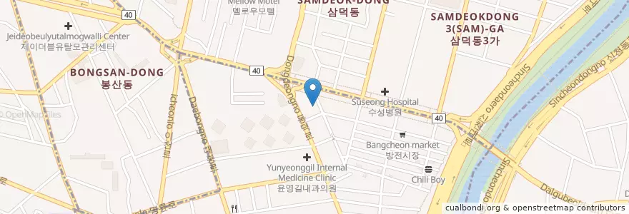 Mapa de ubicacion de 구본준치과의원 en Coreia Do Sul, Daegu, 중구, 대봉동.