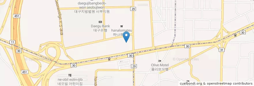 Mapa de ubicacion de 우리연합치과 en Zuid-Korea, Daegu, 달서구, 용산동.