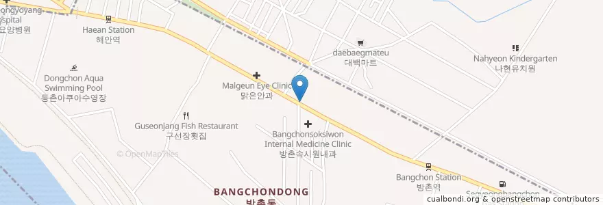 Mapa de ubicacion de 김두열치과의원 en Korea Selatan, Daegu, 동구, 방촌동.