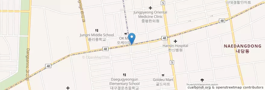 Mapa de ubicacion de 신화치과 en Республика Корея, Тэгу, 서구, 내당동.