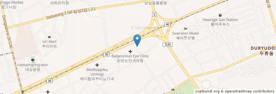 Mapa de ubicacion de 이안치과 en Corea Del Sud, Daegu, 달서구, 두류동.