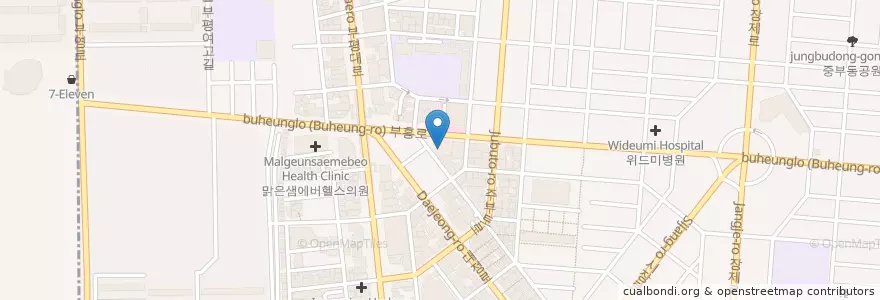 Mapa de ubicacion de 우먼메디여성병원 en 대한민국, 인천, 부평구, 부평동.