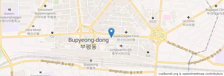 Mapa de ubicacion de 메디포맨남성의원 en Corea Del Sud, 인천, 부평구, 부평동.