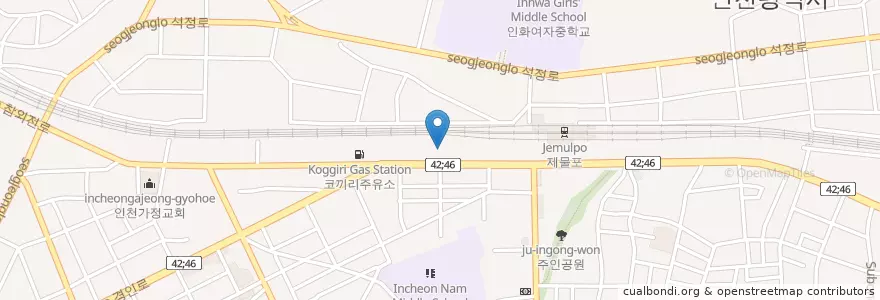 Mapa de ubicacion de 연세소망병원 en Corea Del Sud, 인천, 미추홀구.