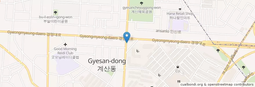 Mapa de ubicacion de 안태영치과 en Corée Du Sud, Inchon, 계양구, 계산동.