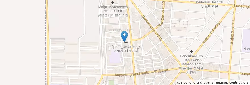 Mapa de ubicacion de 명성한방병원 en Corea Del Sur, Incheon, 부평구, 부평동.