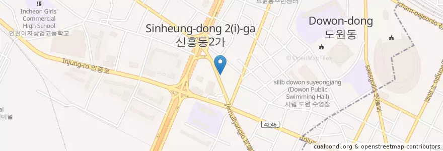 Mapa de ubicacion de 신흥메디칼의원 en 대한민국, 인천, 중구, 신흥동.