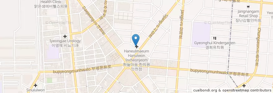 Mapa de ubicacion de 하늘마음 한의원 인천점 en 大韓民国, 仁川広域市, 富平区, 부평동.
