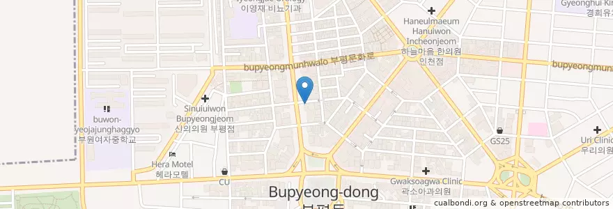Mapa de ubicacion de 동양성형외과 부평점 en كوريا الجنوبية, إنتشون, 부평구, 부평동.