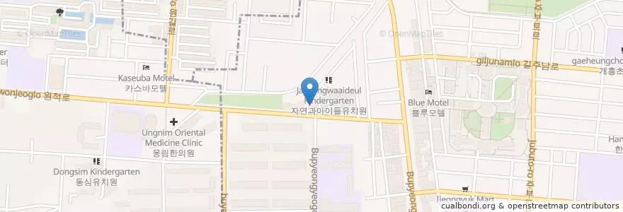 Mapa de ubicacion de 참누리병원 인천부평점 en Güney Kore, 인천, 부평구, 부평동.