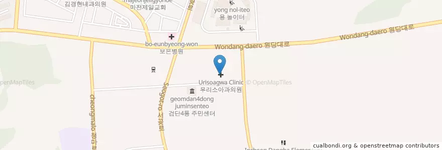 Mapa de ubicacion de 우리소아과의원 en Zuid-Korea, 인천, 서구.