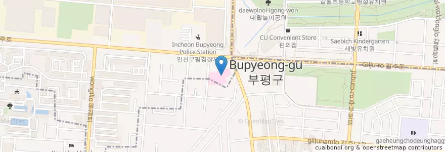 Mapa de ubicacion de Bupyeongserim Hospital en South Korea, Incheon, Bupyeong-Gu, Cheongcheon 2(I)-Dong.