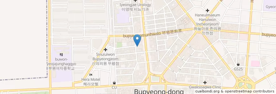 Mapa de ubicacion de 지브이시길흉부외과 인천점 en Güney Kore, 인천, 부평구, 부평동.