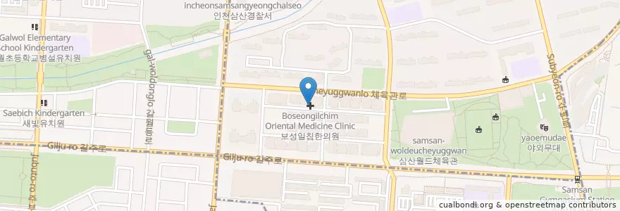 Mapa de ubicacion de Boseongilchim Oriental Medicine Clinic en South Korea, Incheon, Bupyeong-Gu, Samsan-Dong.
