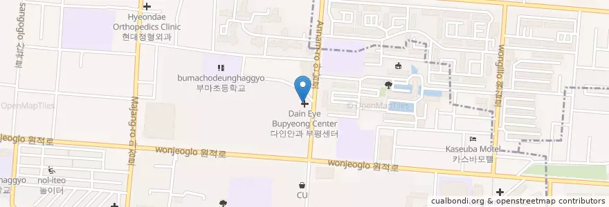 Mapa de ubicacion de 다인안과 부평센터 en 大韓民国, 仁川広域市, 富平区.