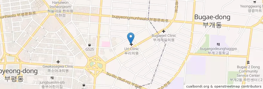 Mapa de ubicacion de 우리의원 en Coreia Do Sul, 인천, 부평구, 부개동.