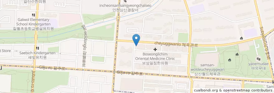 Mapa de ubicacion de Urideul Internal Medicine Clinic en South Korea, Incheon, Bupyeong-Gu, Samsan-Dong.