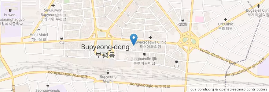 Mapa de ubicacion de 룡플란트치과 부평점 en 大韓民国, 仁川広域市, 富平区, 부평동.