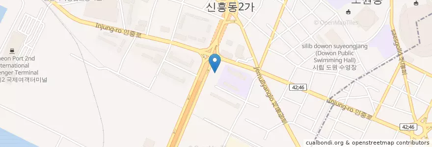 Mapa de ubicacion de 고운몸한의원 en 대한민국, 인천, 중구, 신흥동.