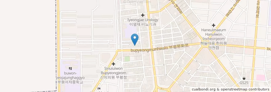 Mapa de ubicacion de 뉴욕치과 부평점 en Südkorea, Incheon, Bupyeong-Gu, Bupyeong-Dong.