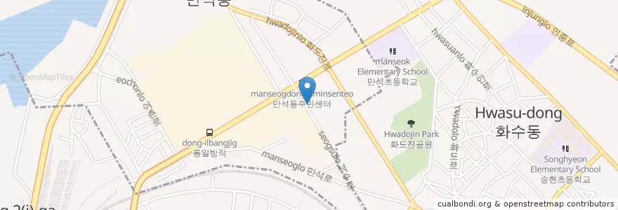 Mapa de ubicacion de 인천동구보건소 en کره جنوبی, 인천, 동구, 만석동.