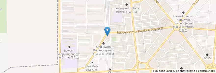 Mapa de ubicacion de 피브로한의원 인천부평점 en Corea Del Sud, 인천, 부평구, 부평동.