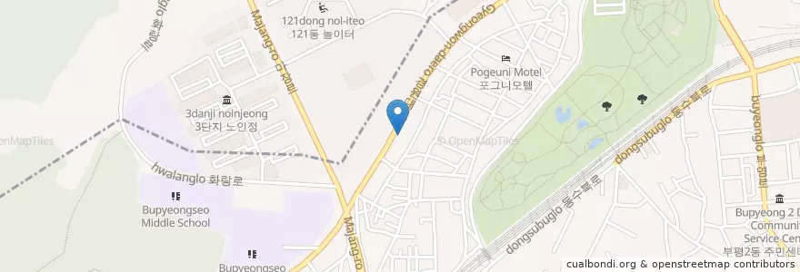 Mapa de ubicacion de 유아이씨시카고치과병원 en 대한민국, 인천, 부평구, 부평동.