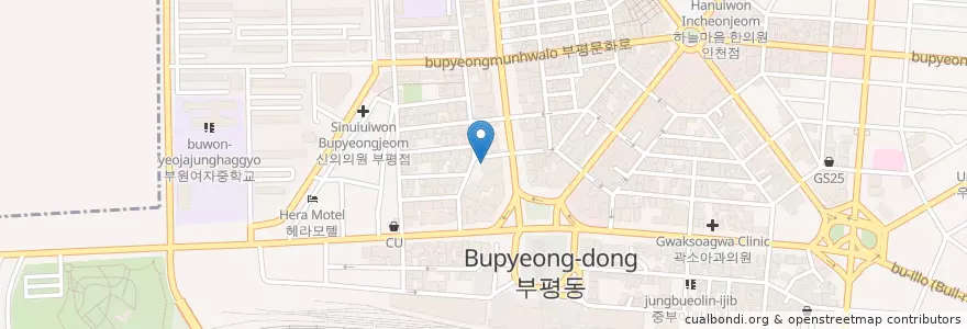 Mapa de ubicacion de 제일부부치과 en 대한민국, 인천, 부평구, 부평동.