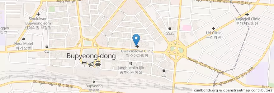 Mapa de ubicacion de 곽소아과의원 en كوريا الجنوبية, إنتشون, 부평구, 부평동.
