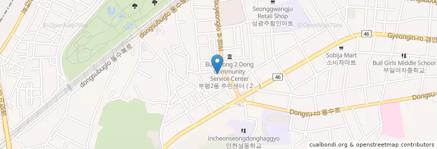 Mapa de ubicacion de 박승병치과 en Güney Kore, 인천, 부평구, 부평동.