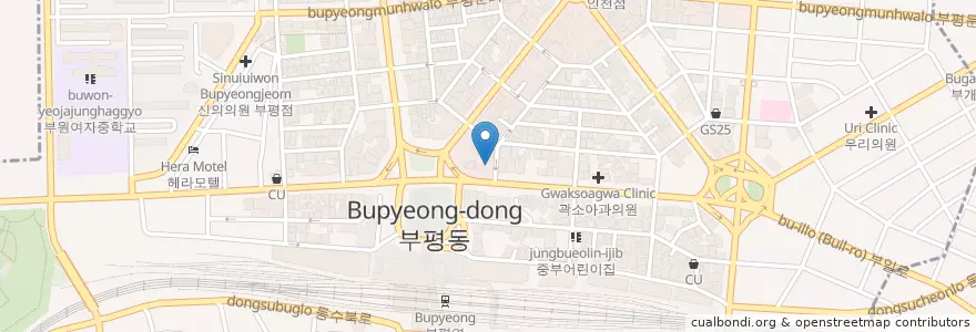 Mapa de ubicacion de 물방울치과의원 en Güney Kore, 인천, 부평구, 부평동.