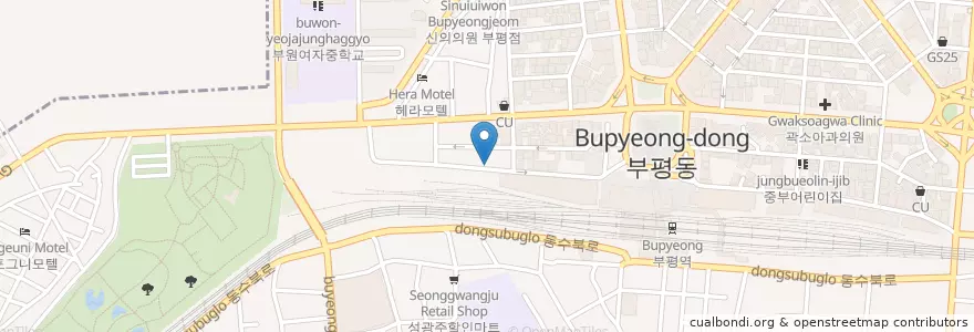 Mapa de ubicacion de 내츄럴아이 동의메디칼 en Korea Selatan, 인천, 부평구, 부평동.