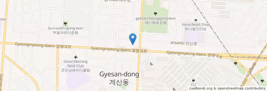Mapa de ubicacion de 가나동물병원 en 大韓民国, 仁川広域市, 桂陽区, 계산동.
