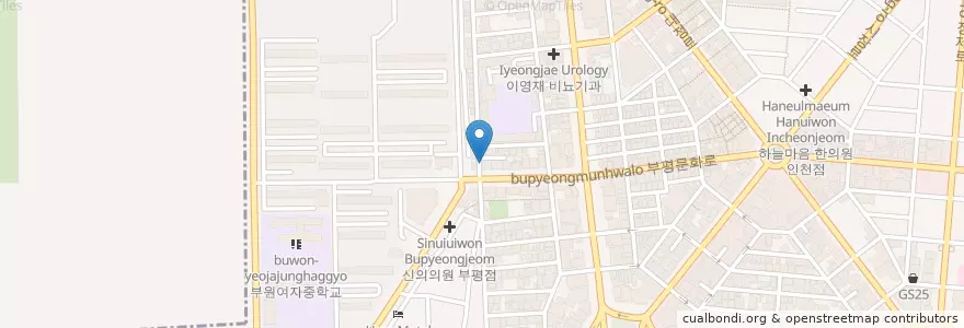 Mapa de ubicacion de 부평청원치과의원 en 大韓民国, 仁川広域市, 富平区, 부평동.