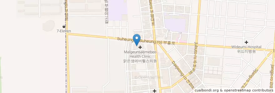 Mapa de ubicacion de 맑은샘치과의원 en كوريا الجنوبية, إنتشون, 부평구, 부평동.