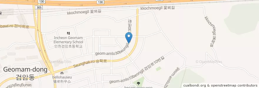 Mapa de ubicacion de 검암웰치과 en Coreia Do Sul, 인천, 서구.