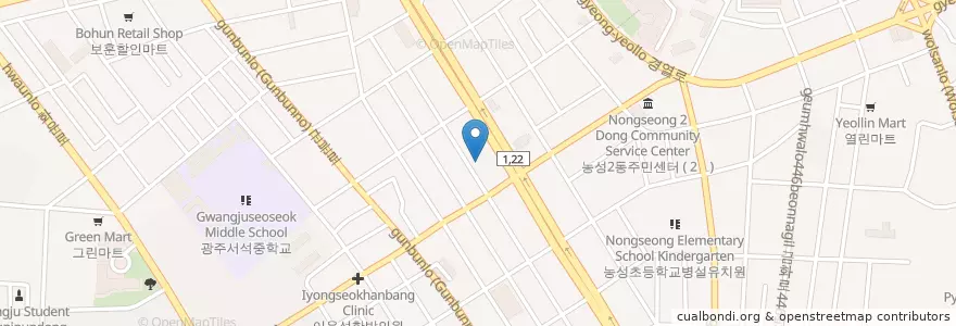 Mapa de ubicacion de 참사랑의원 en Südkorea, Jeollanam-Do, Gwangju, 서구.