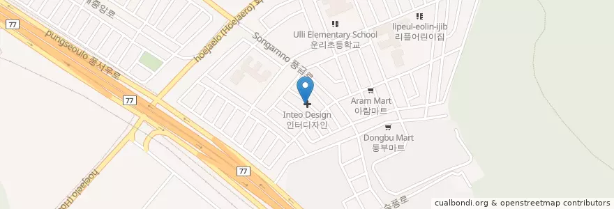 Mapa de ubicacion de 인터디자인 en Zuid-Korea, Jeollanam-Do, Gwangju, 서구.