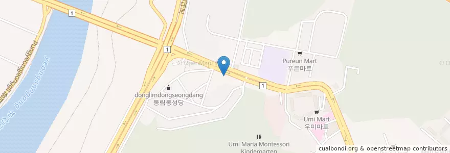 Mapa de ubicacion de 미소그린 한의원 en Korea Selatan, Jeolla Selatan, Gwangju, 북구.