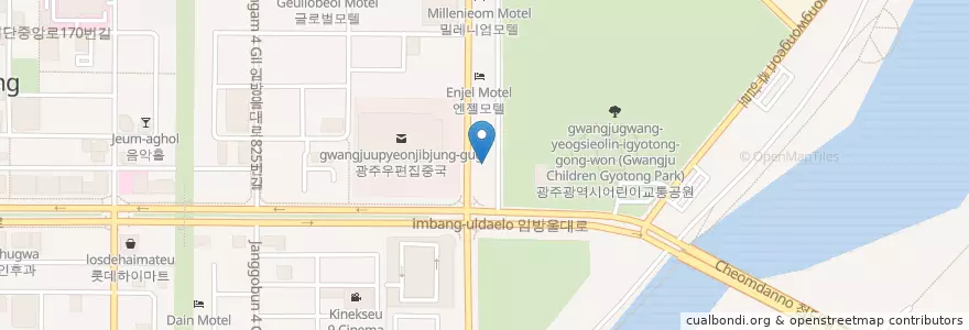 Mapa de ubicacion de 첨단실버병원 en Coreia Do Sul, Jeolla Do Sul, Gwangju, 광산구.