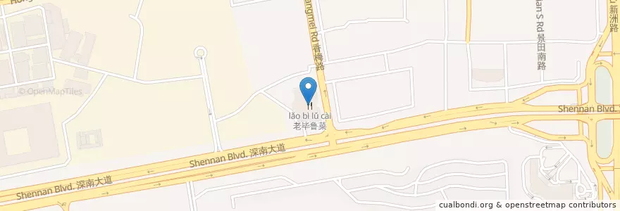 Mapa de ubicacion de 老毕鲁菜 en 中国, 广东省, 深圳市, 福田区.
